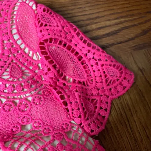 Eliza J Pink Scalloped Lace Crewneck Sheath Dress