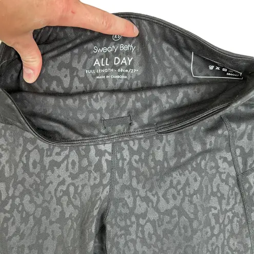 Sweaty Betty Leggings Womens XS Black Animal Print All Day Full Length 27in Gym