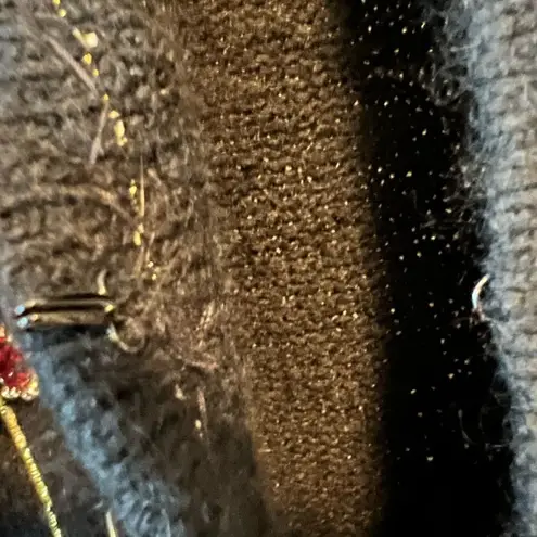 Pierre Cardin Vintage 80’s Black Silk Angora Beaded Cardigan