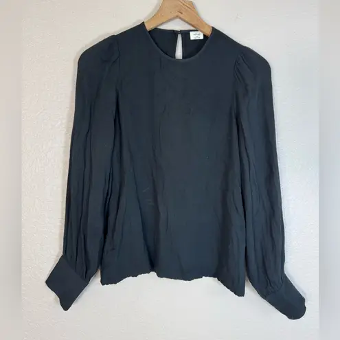 Wilfred Aritzia Clarissa Puff Sleeve Long Sleeve Blouse Black size 2XS XXS