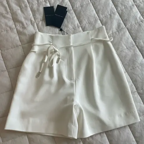 Halston Heritage White High Waist Tailored Shorts
