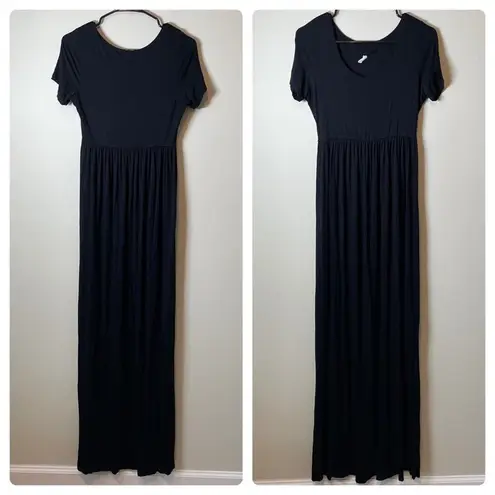 Pinkblush Black Short Sleeve Maternity Maxi Dress Size M