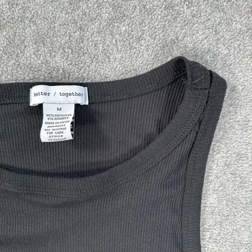 Better Together Tank Top Women's Medium Black Ribbed Basic Sleeveless