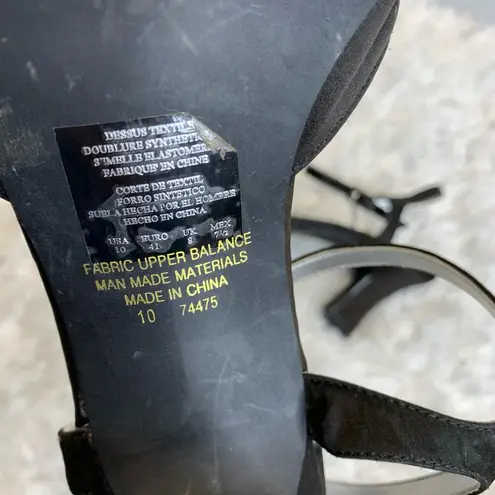 Unlisted Black Mary Jane Heels Fabric Covered Sz 10