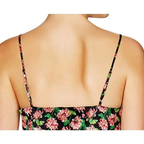 Stella McCartney NEW Ellie Leaping Silk Floral Tank Top, Black, Medium