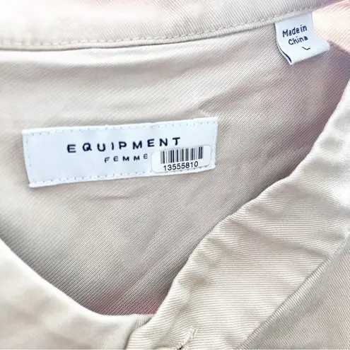 Equipment Acaena Short-Sleeve Mini Utility Dress in Camel Beige