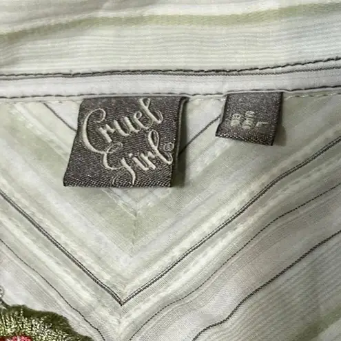 Cruel Girl Top Embroidered Butterfly Western L Floral Pearl Snap Boho Cowgirl
