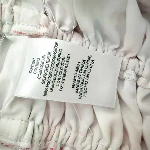 WAYF | Avra Floral Puff Puffed Sleeve Crop Top Corset Style Pink Red | Size XL