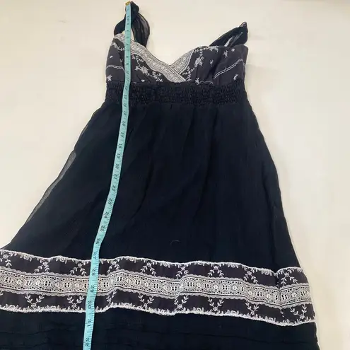 Hale Bob Black White Delicate Slip Dress Lace EUC Sz Sm Surplice V-Neck Line