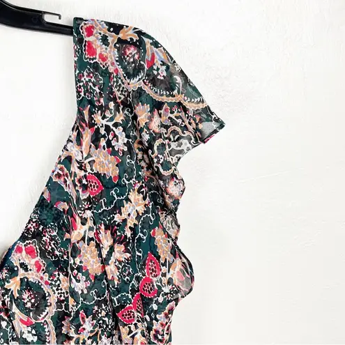 LULUS Charmed I’m Sure Green Floral Print Front Back V