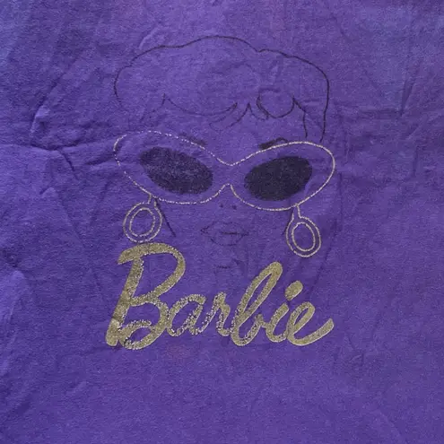 Barbie Mattel Gold Model Graphic Purple T Shirt Size Large Barbiecore Girlycore