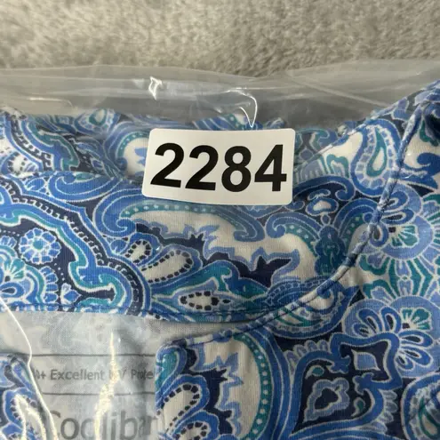 Coolibar Dress Womens Medium Blue White Geometric UPF 50+ Oceanside Tunic Dress