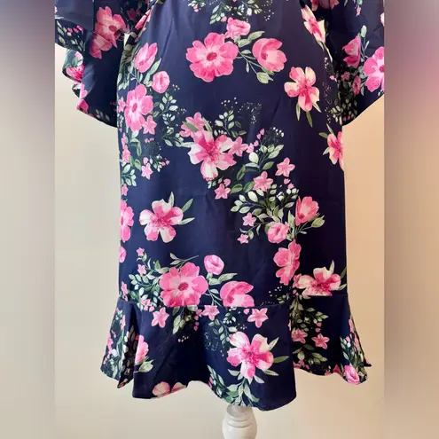 Birdy Grey Floral Navy and Pink Getting Ready Robe Size XL/XXL