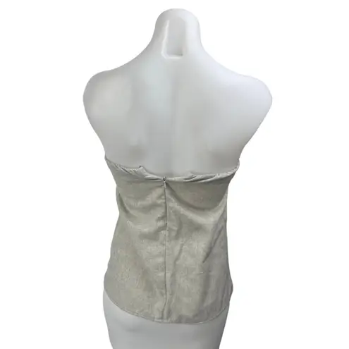 We Wore What Women's Beige Sleeveless Strapless Zip Bandeau Tube Tank Top Size 0