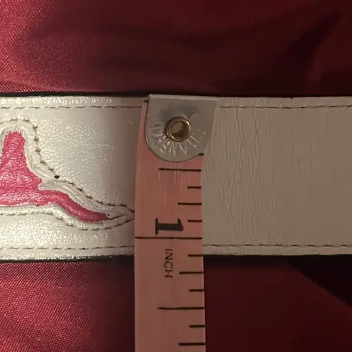 Nocona Made In Texas White Black Leather Belt Cowgirl Western Sz 28 Cacti