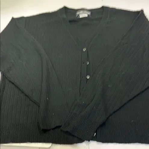 Sandro Black Ribbed Men's Sweater Size XL