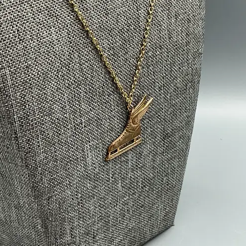 Handmade Vintage Winged Ice Skate Multi Gold Tone Necklace New Chain Unisex