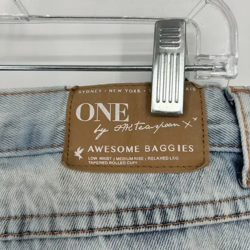 One Teaspoon ONE By  Awesome Baggies Jeans Light Wash Ripped Mid Rise Size 26