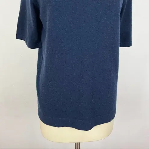 Pure Collection Blue Jeweled Cashmere Top Size 10