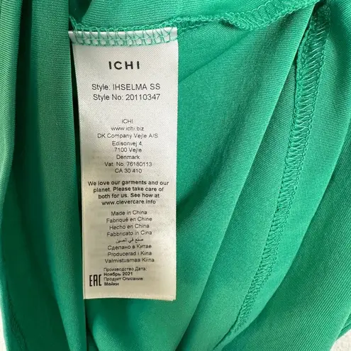 ICHI Ihselma SS Holly Green Short Sleeve Shirt Women's Size Medium