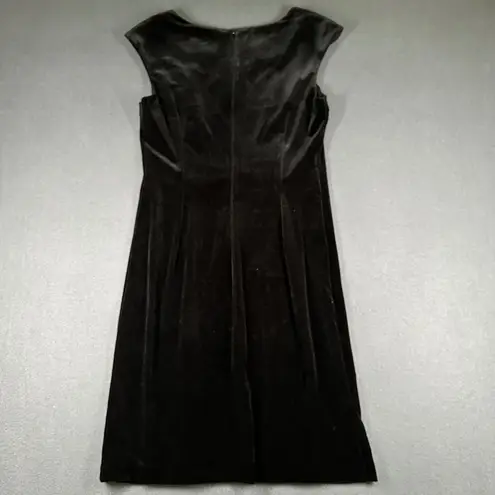 Connected Apparel Dress Womens 8P Black Velvet Red Lace Sheath Party Career