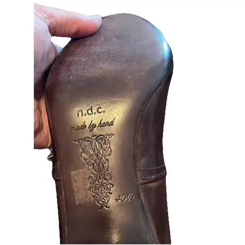 Womens N.D.C. Made By Hand Emmy Mary Jane Pumps Brown Leather Women's Size 9.5