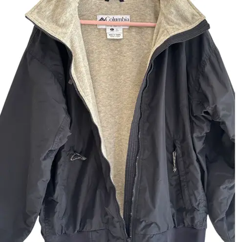 Vintage Columbia Sportswear Black Fleece Lined Bomber Jacket Womens sz L 90s y2k Size L