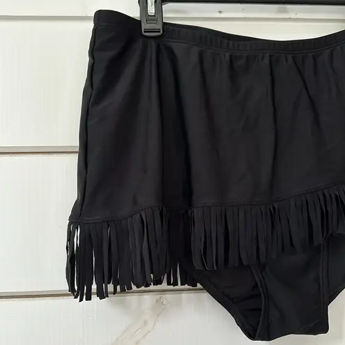 Swimsuits For All Fringe Sarong Skirt Black NEW Size 20