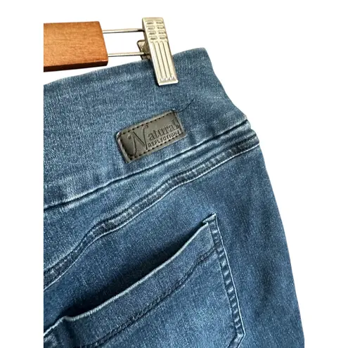 Natural Reflections Women Denim Shorts Comfort Stretch Elastic Waist Blue Size S