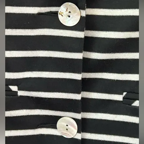 Lmstudio black white preppy horizontal striped knit tailored fit lined blazer 8