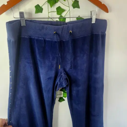 Baby Phat Y2K Navy Blue Velour Track Pants