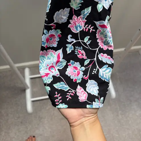 kim rogers Black Floral Quarter Button Blouse