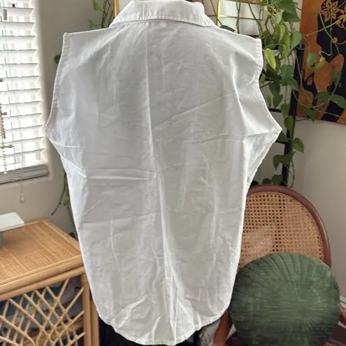 La Palma El Salvador White Multicolor Embroidered Button Up Sleeveless Top Size XL