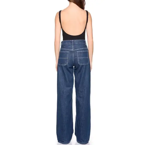 Yvette Mandell Black High Cut Low Back Scoop Neck Bodysuit Size Small Black