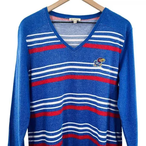 2/$30 Kansas Jayhawks Womens NCAA Fleece Tunic Long Sleeve Top Shirt Large Uni… Blue