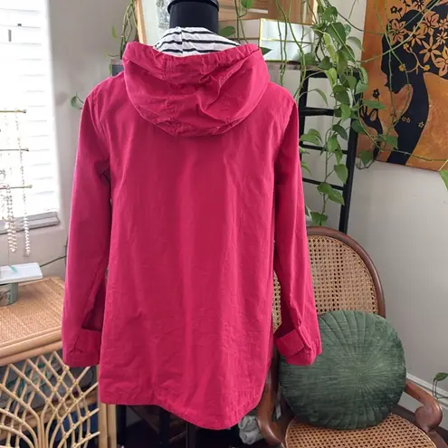 F&F Pink Zip Up Striped Hood Windbreaker Rain Jacket Size 4