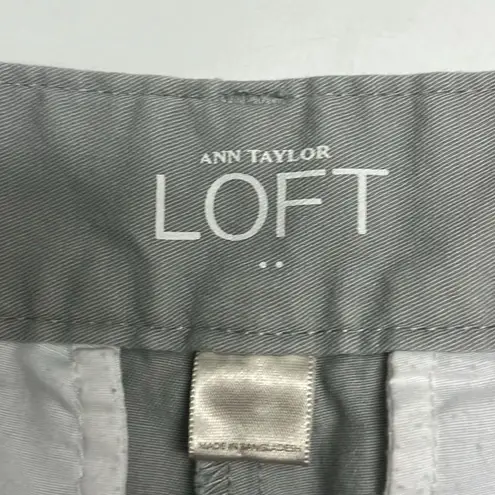 Loft Ann Taylor  Light Grey Bermuda Cotton Shorts- Size 8 Curvy