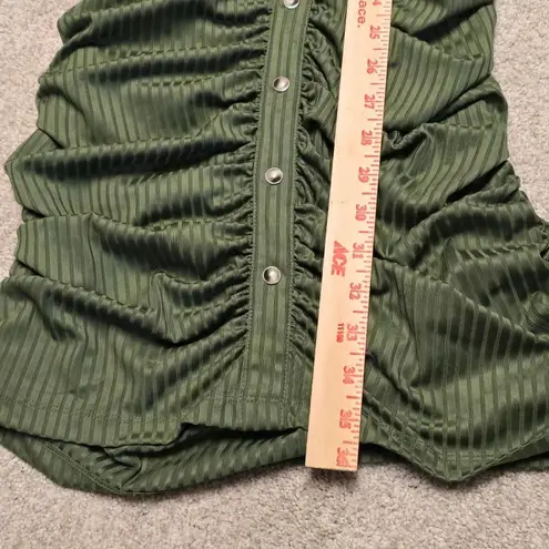 Veronica Beard  Davila Ruched Button-Front Mini Dress sz M Stone Army Green‎ NWT