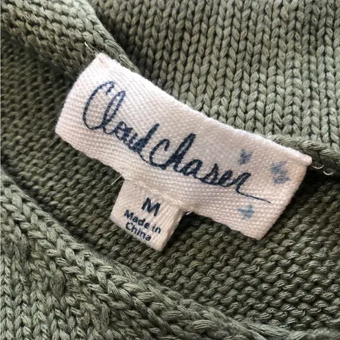 Cloud Chaser Green Lace Trim Womens Sleeveless Knit Tunic Tank Top Size Medium