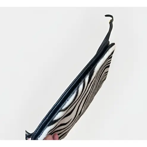 Genuine Leather Crossbody Bag Black White Pony Hair Western Fringe Handbag