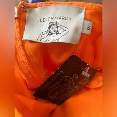 Judith March NWT Orange Strapless Game Day Dress Size Small