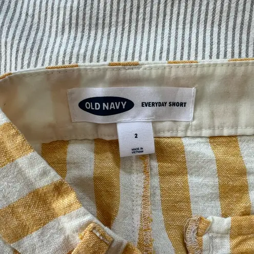 Old Navy  High Waist Yellow and White Striped Shorts