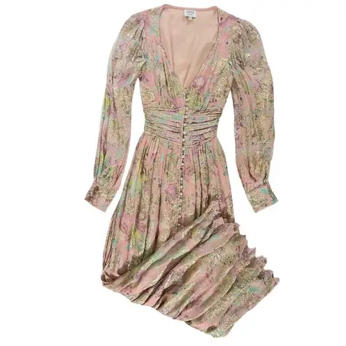 HEMANT AND NANDITA Nora Maxi Dress in Rose Pink Size XS