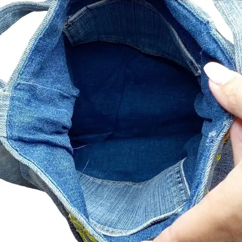 Unbranded Bohemian Jean Bag Floral Embroidery Large