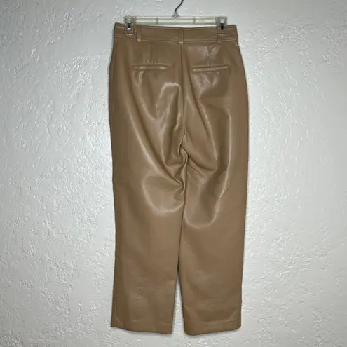 Babaton Aritzia Women's Command Vegan Leather Straight Leg Pants Beige Size 4