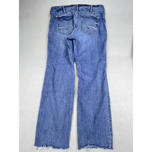 Silver Jeans  Womens 18W Blue Boyfriend Raw Hem Stretch Western Medium Wash