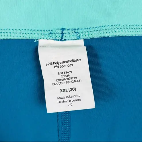 Vibrant Teal Size XXL Corsair Cropped Leggings Capris Teal with inside pocket Blue
