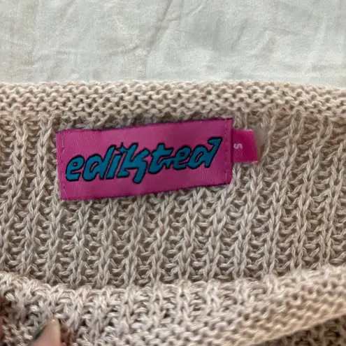 Edikted  Emmie One-Shoulder Sheer Sweater Small Preloved