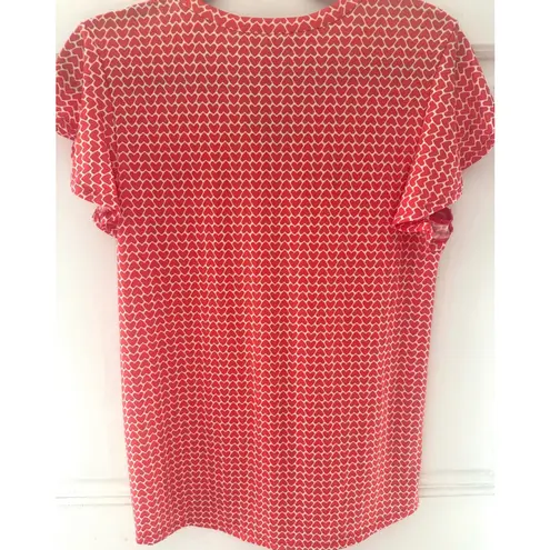Ava & Grace Top Size S women's Red White Heart Print short sleeve