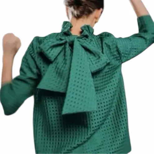 Tuckernuck Green Faye Tie Back Blouse Shirt Top size Medium